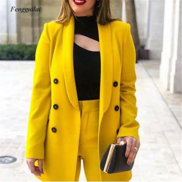women's suits & blazers women elegant notched collar yellow pockets double breasted outerwear office lady work wear chic, White;black
women's suits & blazers women elegant notched collar yellow pockets double breasted outerwear office lady work wear chic, White;black