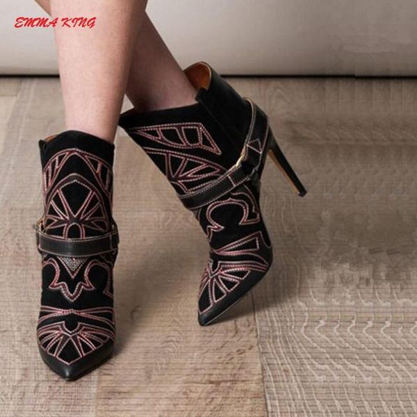 boots women winter suede leather pointed toe ankle fashion designer high heels ladies party shoes woman short booties, Black
boots women winter suede leather pointed toe ankle fashion designer high heels ladies party shoes woman short booties, Black