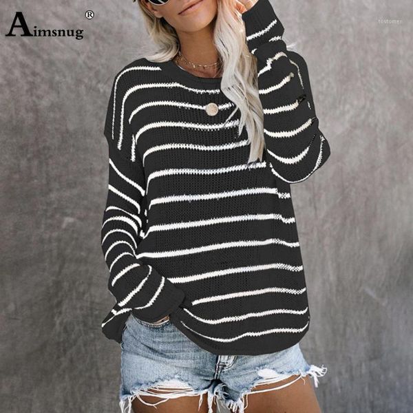 aimsnug o-neck women sweater pullovers casual loose long sleeve female knitted elegant stripe autumn ladies sweaters woman1, White;black
aimsnug o-neck women sweater pullovers casual loose long sleeve female knitted elegant stripe autumn ladies sweaters woman1, White;black