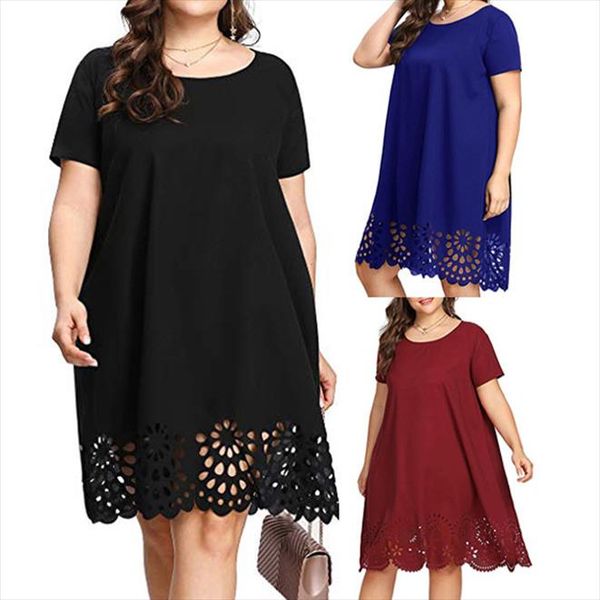 2020 summer dress plus size fashion woman solid short sleeve o neck hollow casual dress vestidos de verano long 25, Black;gray
2020 summer dress plus size fashion woman solid short sleeve o neck hollow casual dress vestidos de verano long 25, Black;gray