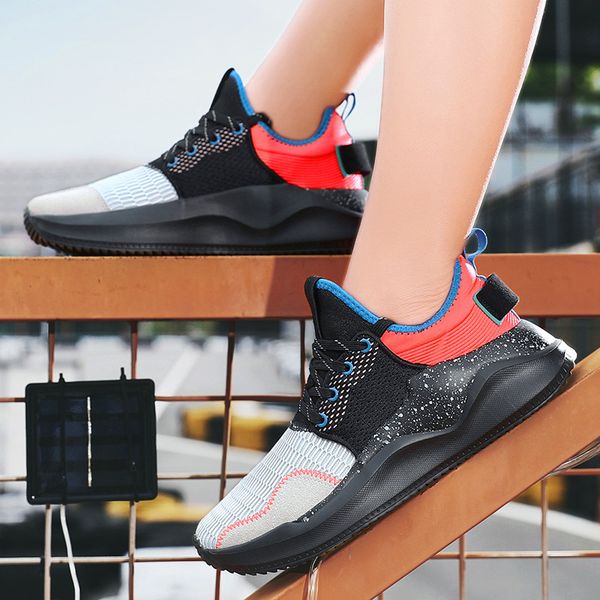 summer new fashion men comfortable lace stretch casual tennis shoes, Black;brown