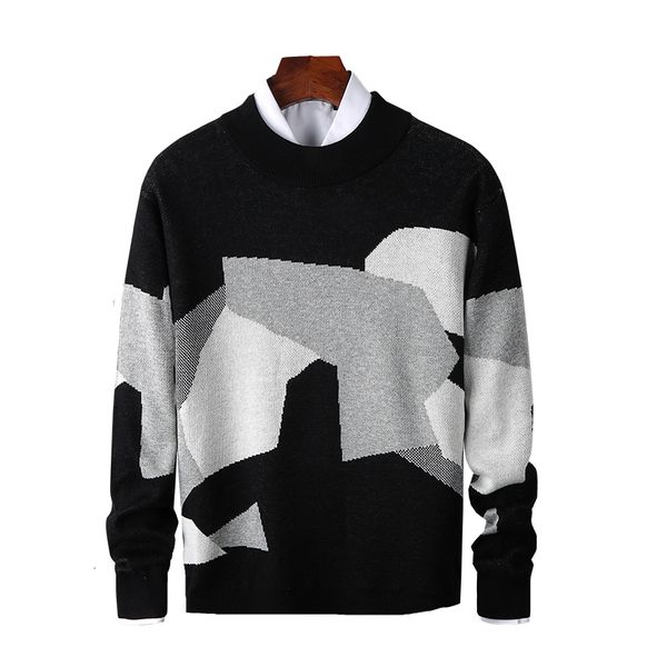2021 new casual sweater fit knitted patchwork color mens slim sweaters cotton long sleeve round collar male warm pullovers q7k9, White;black
2021 new casual sweater fit knitted patchwork color mens slim sweaters cotton long sleeve round collar male warm pullovers q7k9, White;black