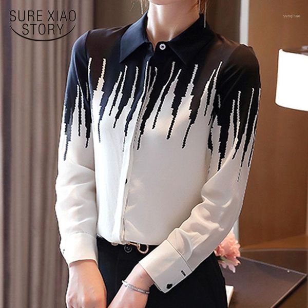 2020 autumn black and white chiffon blouse women office lady long sleeve button cardigan women shirts print ladies clothes 110521
2020 autumn black and white chiffon blouse women office lady long sleeve button cardigan women shirts print ladies clothes 110521