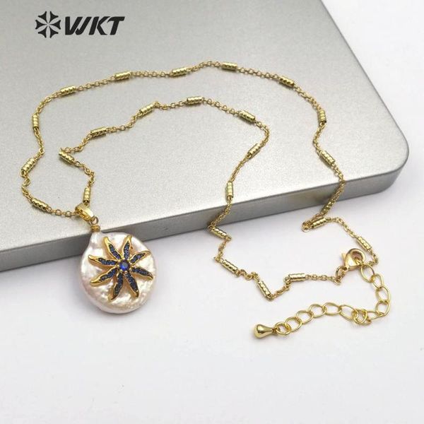pendant necklaces wt-mn953 natural freshwater pearl necklace with gold drop shape stars petals patterns women jewelry, Silver
pendant necklaces wt-mn953 natural freshwater pearl necklace with gold drop shape stars petals patterns women jewelry, Silver