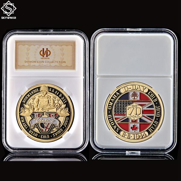 1944.6.6 d-day normandy france gold plated craft badge 70th anniversary of landing challenge coin w/pccb box
1944.6.6 d-day normandy france gold plated craft badge 70th anniversary of landing challenge coin w/pccb box