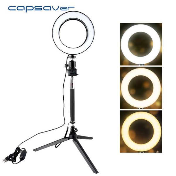 capsaver rl-6 led ring light 6inch tableshooting portable annular lamp usb video light with phone holder tripod selfie stick
capsaver rl-6 led ring light 6inch tableshooting portable annular lamp usb video light with phone holder tripod selfie stick