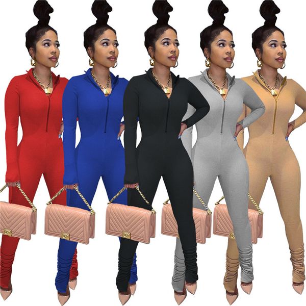 solid color womens designer jumpsuits casual zipper panelled long sleeve long stacked pants jumpsuits womens autumn winter clothing, Black;white
solid color womens designer jumpsuits casual zipper panelled long sleeve long stacked pants jumpsuits womens autumn winter clothing, Black;white