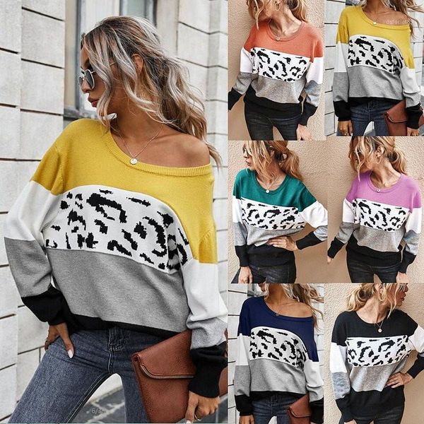 2020 autumn patchwork leopard print knitwear sweater women full sleeve pullovers loose panelled 1, White;black
2020 autumn patchwork leopard print knitwear sweater women full sleeve pullovers loose panelled 1, White;black