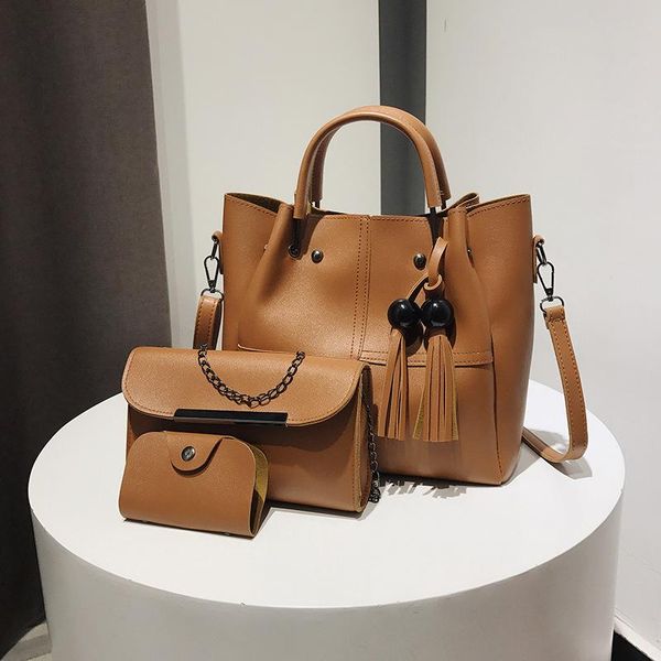 cross body three piece women's bag fashion tassel handbag