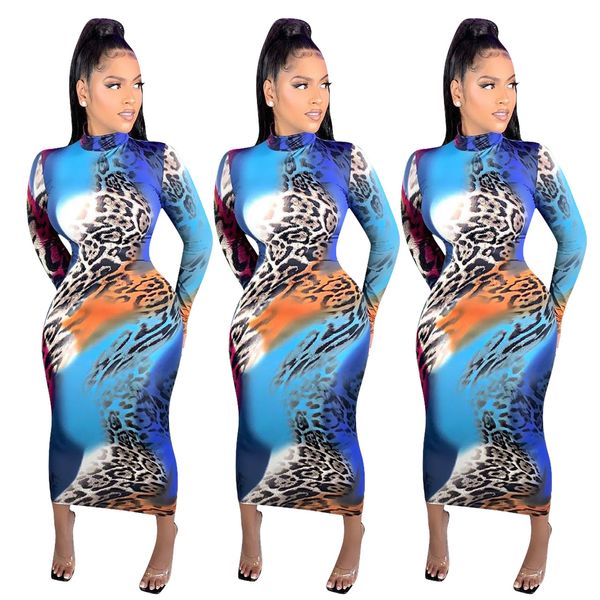 womens designer long dress long sleeve colorful leopard print panelled dresses mid waist fashion casual female clothing, Black;gray
womens designer long dress long sleeve colorful leopard print panelled dresses mid waist fashion casual female clothing, Black;gray