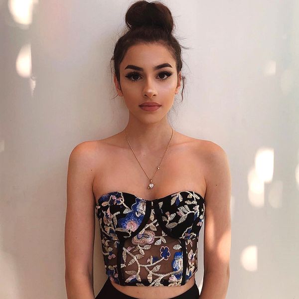 fashion-marchwind designer fashion chic floral embroidery tube strapless bandeau summer women adjustable corset crop new short, White
fashion-marchwind designer fashion chic floral embroidery tube strapless bandeau summer women adjustable corset crop new short, White