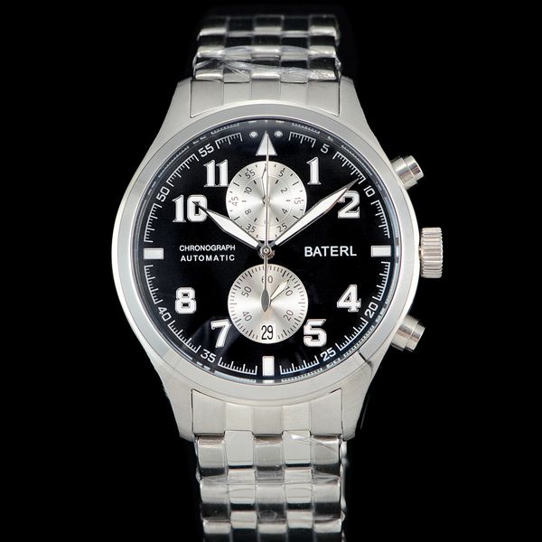 new baterl mens sport watches quartz movement chronograph watch black face steel strap male watch montre homme, Slivery;brown
new baterl mens sport watches quartz movement chronograph watch black face steel strap male watch montre homme, Slivery;brown