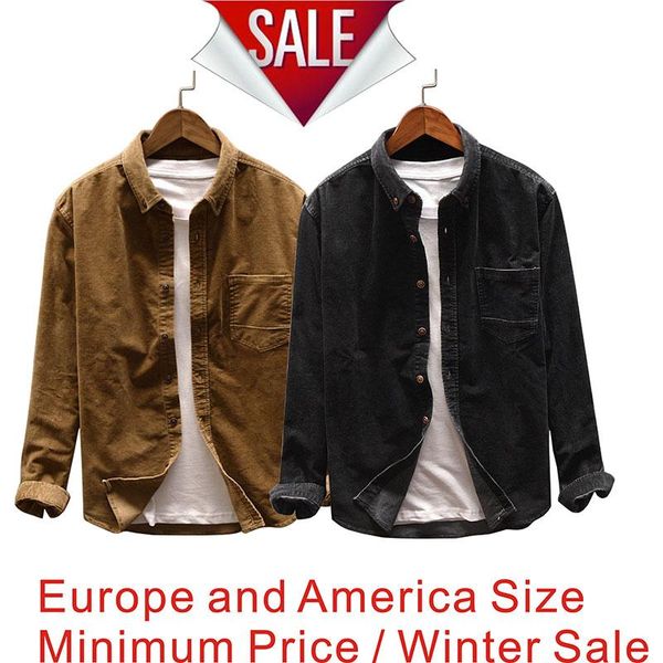men's casual shirts men 2021 spring autumn fashion brand japan style slim fit vintage corduroy shirt male loose long sleeve, White;black
men's casual shirts men 2021 spring autumn fashion brand japan style slim fit vintage corduroy shirt male loose long sleeve, White;black