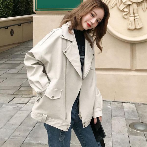 july's song women pu faux leather jacket lady spring autumn casual fashion oversized classic motorcycle coat streetwear female1, Black
july's song women pu faux leather jacket lady spring autumn casual fashion oversized classic motorcycle coat streetwear female1, Black