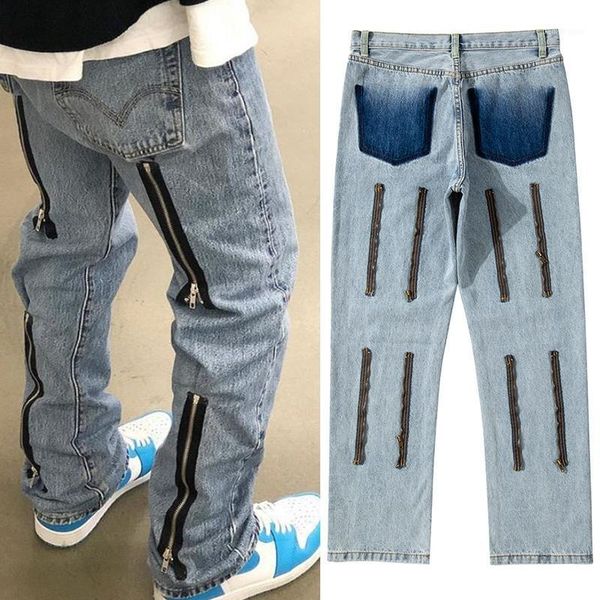 streetwear back zipper fake pockets washed mens jeans harajuku straight retro baggy denim trousers oversize loose jean pants1, Blue
streetwear back zipper fake pockets washed mens jeans harajuku straight retro baggy denim trousers oversize loose jean pants1, Blue