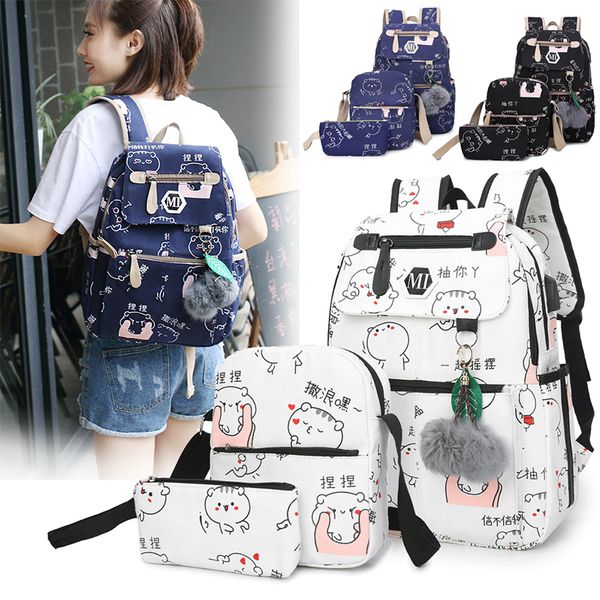 3piece/set school bags for teenager girls kids cartoon student backpack canvas child schoolbags women school backpack male lj200918
3piece/set school bags for teenager girls kids cartoon student backpack canvas child schoolbags women school backpack male lj200918