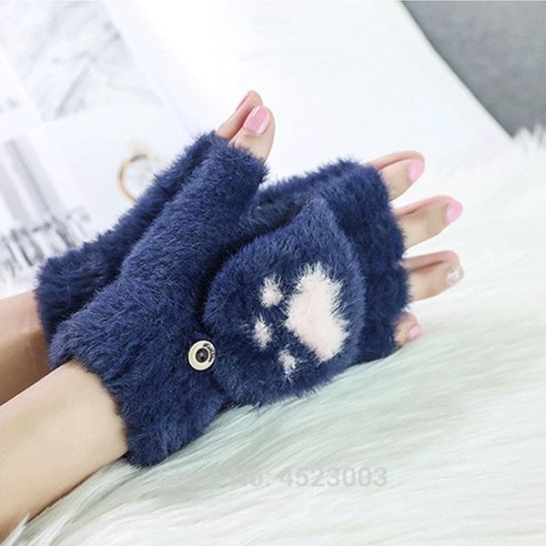 five fingers gloves women winter warm touch screen cute cat claw sensory fingerless knitted fluffy outdoor flip cover, Blue;gray
five fingers gloves women winter warm touch screen cute cat claw sensory fingerless knitted fluffy outdoor flip cover, Blue;gray