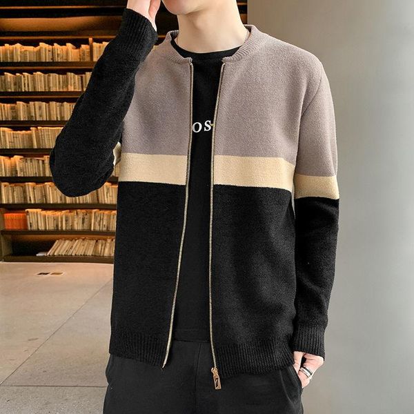 autumn and winter new zipper cardigan men korean slim sweater youth sweater round neck stitching knit, White;black
autumn and winter new zipper cardigan men korean slim sweater youth sweater round neck stitching knit, White;black