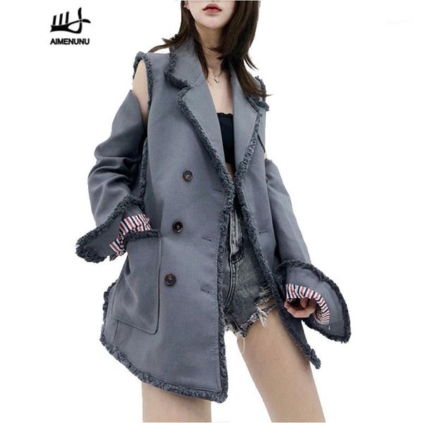 aimenunu tassel patchwork blazer for women lapel collar long sleeve big size coat female fashion 2019 autumn new1, White;black
aimenunu tassel patchwork blazer for women lapel collar long sleeve big size coat female fashion 2019 autumn new1, White;black
