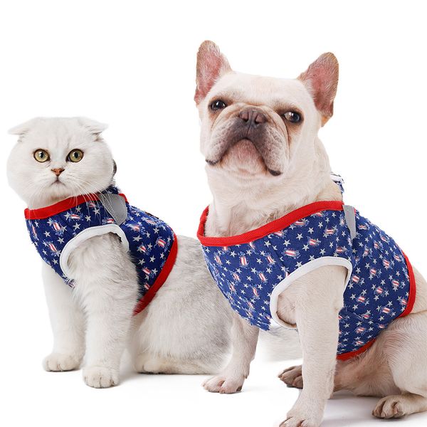 yu-xiang dog star design harness adjustable pet denim vest cat reflective costume wear both sides bulldog clothes for independence day flag
yu-xiang dog star design harness adjustable pet denim vest cat reflective costume wear both sides bulldog clothes for independence day flag