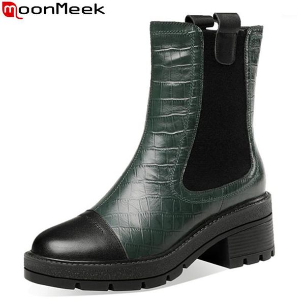 moonmeek 2020 new arrival women boots genuine leather boots square heels round toe comfortable ankle for woman1, Black
moonmeek 2020 new arrival women boots genuine leather boots square heels round toe comfortable ankle for woman1, Black
