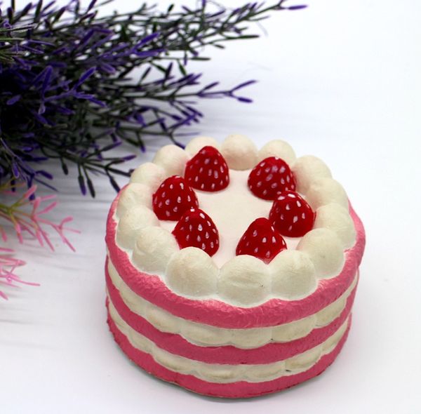 Kawaii Strawberry Cake Squishy Slow Rising Cream Cake Mango Yellow Rosy Blue Kids New Year Toy Gift