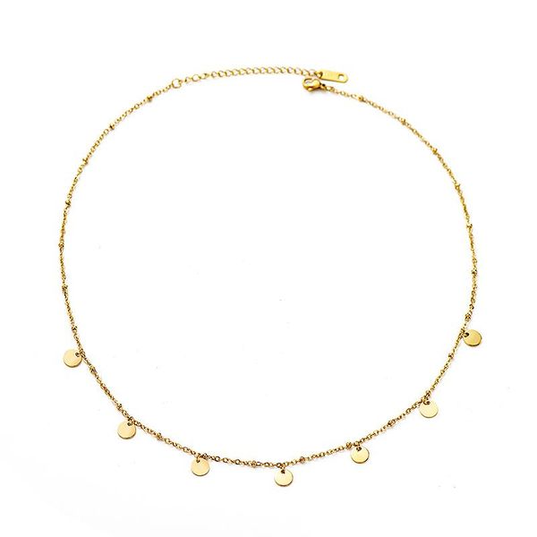 chokers fever&classic round disc pendant choker necklace for women stainless steel gold color star chain jewelry wholesale, Golden;silver
chokers fever&classic round disc pendant choker necklace for women stainless steel gold color star chain jewelry wholesale, Golden;silver