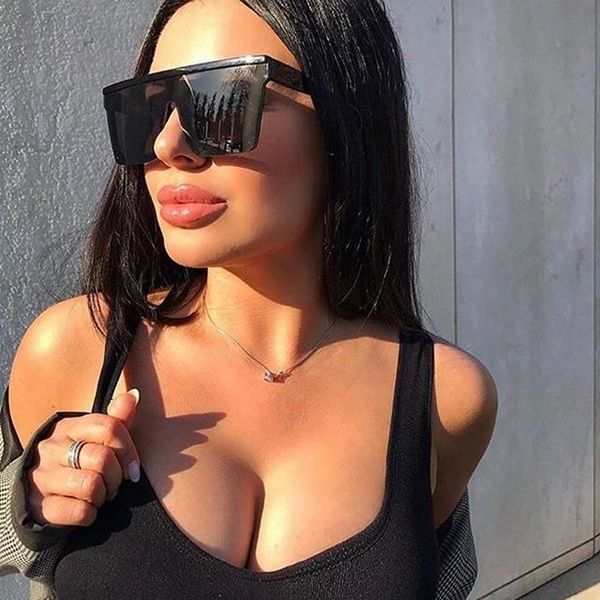 sunglasses fashion square women vintage oversize sun glasses female big frame shades black lady uv400, White;black
sunglasses fashion square women vintage oversize sun glasses female big frame shades black lady uv400, White;black