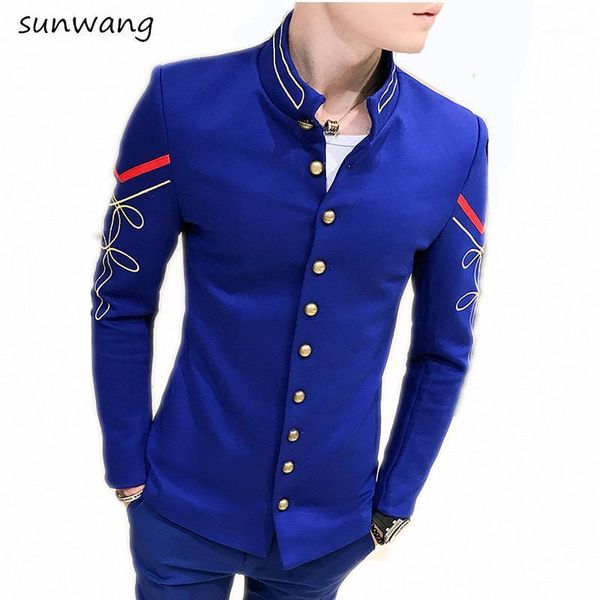 2021 new korean fashion unique stand collar mens embroidered chinese blazer men casual slim fit white suit jacket costume homme1, White;black
2021 new korean fashion unique stand collar mens embroidered chinese blazer men casual slim fit white suit jacket costume homme1, White;black