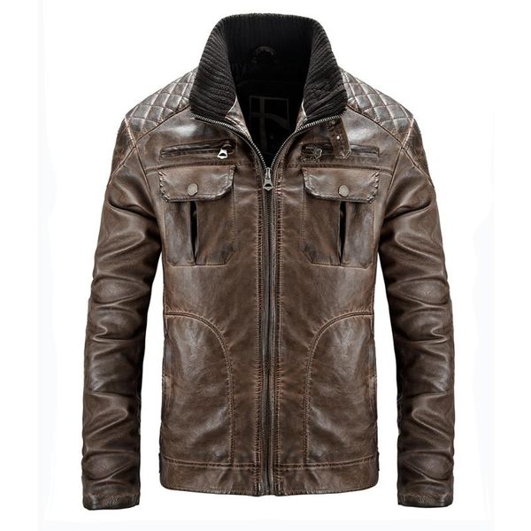 vintage leather jackets for men motorcycle chaquetas hombre fashion stand collar faux leather coat windbreaker waterproof jacket, Black
vintage leather jackets for men motorcycle chaquetas hombre fashion stand collar faux leather coat windbreaker waterproof jacket, Black