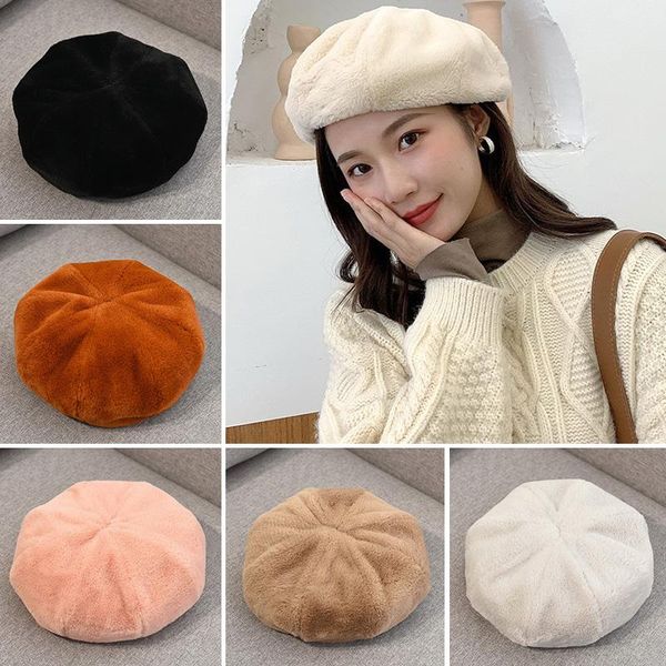 women girl autumn winter faux fur berets warm wool beanie hat cap vintage plain beret hats solid color elegant lady winter caps, Blue;gray
women girl autumn winter faux fur berets warm wool beanie hat cap vintage plain beret hats solid color elegant lady winter caps, Blue;gray