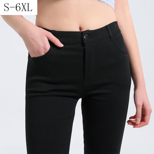 plus size 6xl women pants spring fashion solid color skinny high waist elastic black leggings lady pencil pants slim trousers y200113, Black;white
plus size 6xl women pants spring fashion solid color skinny high waist elastic black leggings lady pencil pants slim trousers y200113, Black;white
