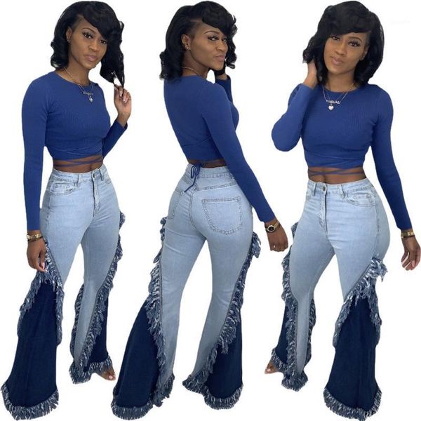 jrry casual women flare jeans full length denim flare pants button pocket bell bottom trousers boot cut tassel denim pants1, Blue
jrry casual women flare jeans full length denim flare pants button pocket bell bottom trousers boot cut tassel denim pants1, Blue