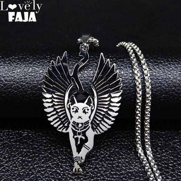 egypt cat bastet stainless steel ancient egyptian wiccan egyptian sphinx cat bastet necklace wing amulet talisman jewelry n3219, Silver
egypt cat bastet stainless steel ancient egyptian wiccan egyptian sphinx cat bastet necklace wing amulet talisman jewelry n3219, Silver