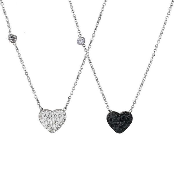 pendant necklaces black rhinestone crystal minimal heart stainless steel pendants for women friends jewelry bridesmaid gift, Silver
pendant necklaces black rhinestone crystal minimal heart stainless steel pendants for women friends jewelry bridesmaid gift, Silver