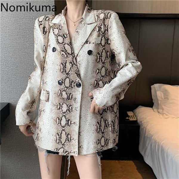 nomikuma women blazer jacket new autumn snake pattern long sleeve suit female casual loose korean style streetwear 3d464, White;black
nomikuma women blazer jacket new autumn snake pattern long sleeve suit female casual loose korean style streetwear 3d464, White;black