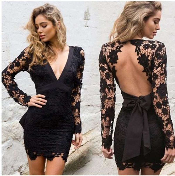 yanni style deep v open back cut out lace dress, Black;gray
yanni style deep v open back cut out lace dress, Black;gray