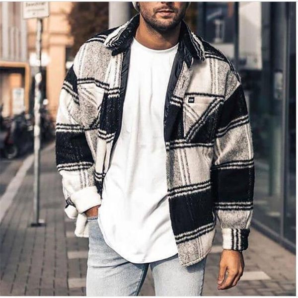 men's jackets autumn fashion men lapel plaid single-breasted long sleeve jacket streetwear vintage casual slim patch pocket outerwear, Black;brown
men's jackets autumn fashion men lapel plaid single-breasted long sleeve jacket streetwear vintage casual slim patch pocket outerwear, Black;brown