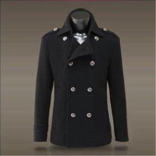 men's wool & blends uniform t109 slim german two-breasted coat fashionable winter overcoat short woollen, Black
men's wool & blends uniform t109 slim german two-breasted coat fashionable winter overcoat short woollen, Black
