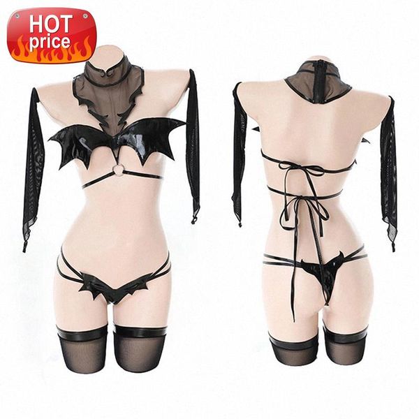 women lingerie darkness devil cosplay costumes black wings bra pu underwear set with stocking hair accessory full set #db5x, Black;white
women lingerie darkness devil cosplay costumes black wings bra pu underwear set with stocking hair accessory full set #db5x, Black;white