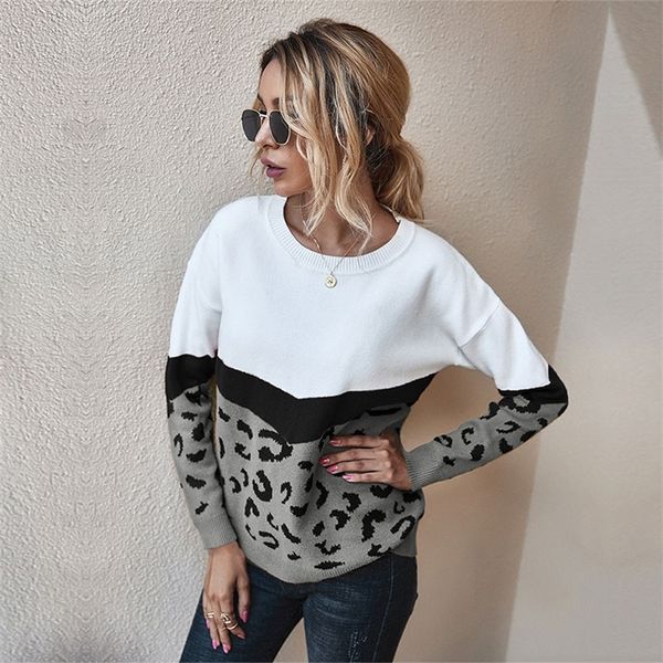 autumn winter fashion leopard knitted sweater women new casual o-neck full sleeve pullovers 201221, White;black
autumn winter fashion leopard knitted sweater women new casual o-neck full sleeve pullovers 201221, White;black
