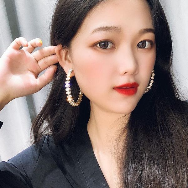 party gift 925 silver needle exaggerated super large diamond hoop earrings new fashion personality earrings wholesale, Golden;silver
party gift 925 silver needle exaggerated super large diamond hoop earrings new fashion personality earrings wholesale, Golden;silver