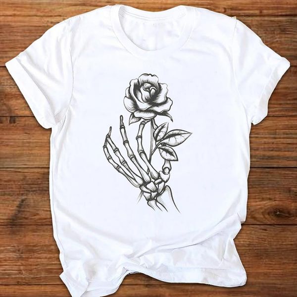 women graphic printing skull floral flower 90s fall autumn halloween print clothes lady tees female t shirt womens t shirt, White
women graphic printing skull floral flower 90s fall autumn halloween print clothes lady tees female t shirt womens t shirt, White