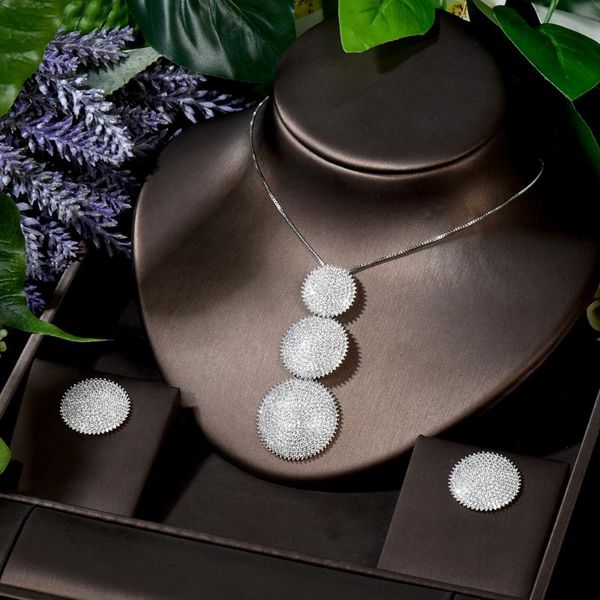 hibride luxury 2pcs round jewelry sets for women cubic zirconia wedding earring and necklace bridal jewelry sets bijoux n-1678, Silver
hibride luxury 2pcs round jewelry sets for women cubic zirconia wedding earring and necklace bridal jewelry sets bijoux n-1678, Silver