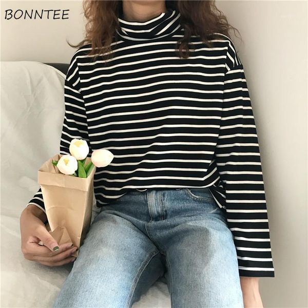 women's t-shirt t-shirts women winter turtleneck warm striped loose simple womens long sleeve korean style leisure trendy students dail, White
women's t-shirt t-shirts women winter turtleneck warm striped loose simple womens long sleeve korean style leisure trendy students dail, White