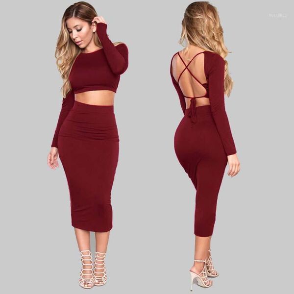 backless cross straps two piece set o-neck long sleeve crop & midi skirt party outfits for women two piece outfits 20201, Gray
backless cross straps two piece set o-neck long sleeve crop & midi skirt party outfits for women two piece outfits 20201, Gray