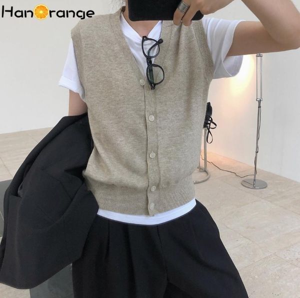 spring autumn female sleeveless sweater simple fashion knitted vest loose women cardigan, Black;white 
spring autumn female sleeveless sweater simple fashion knitted vest loose women cardigan, Black;white