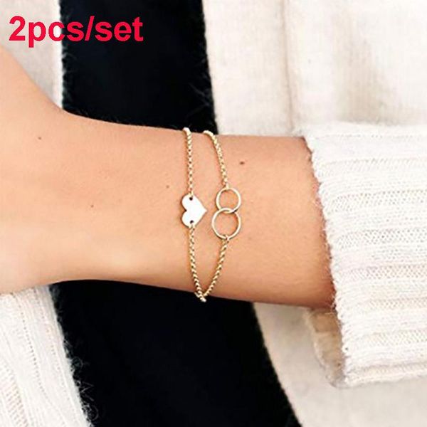 charm bracelets 2pcs/set circle friendship bracelets, heart layering bracelet, bridesmaid stacking bracelet in sterling, gold, Golden;silver
charm bracelets 2pcs/set circle friendship bracelets, heart layering bracelet, bridesmaid stacking bracelet in sterling, gold, Golden;silver