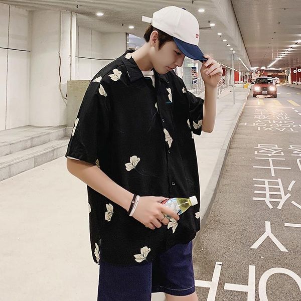men's 2019 summer new print short sleeve shirt loose slim short sleeve shirt personality fashion hip hop youth men's wear, White;black
men's 2019 summer new print short sleeve shirt loose slim short sleeve shirt personality fashion hip hop youth men's wear, White;black
