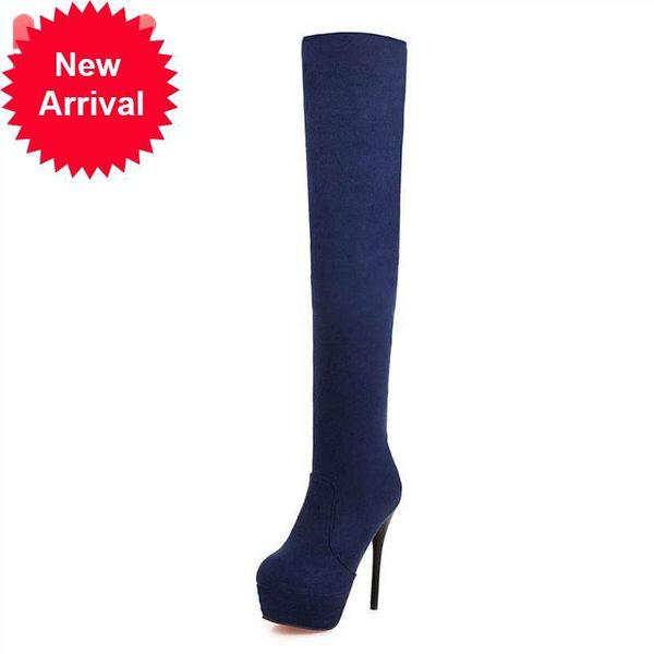 women thigh high new fashionable soft women's shoes platform long heels casual boots size 33-43, Black
women thigh high new fashionable soft women's shoes platform long heels casual boots size 33-43, Black